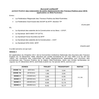 IDCC 1702 Accord sur les indemnités...