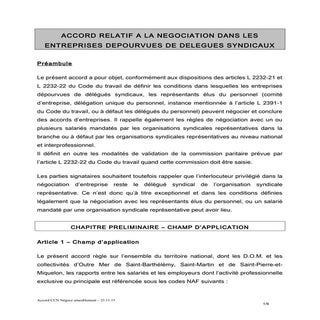 IDCC 1880 Accord relatif à la négoc...