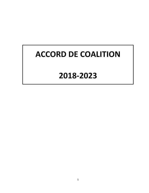 Accord de coalition 2018 2023