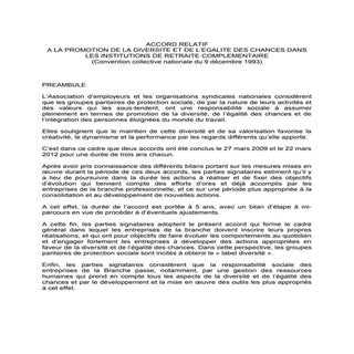 IDCC 1794 Accord diversité  