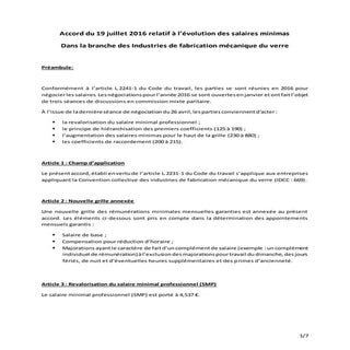 IDCC 669 Accord du 19 juillet 2016 ...