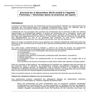 IDCC 2511 Accord égalité Femmes-Hommes