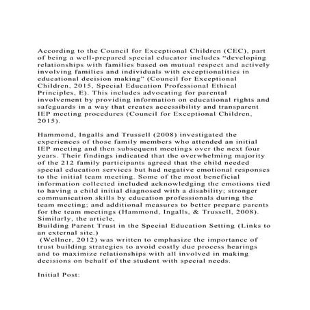 According to the Council for Exceptional Children (CEC), part of.docx