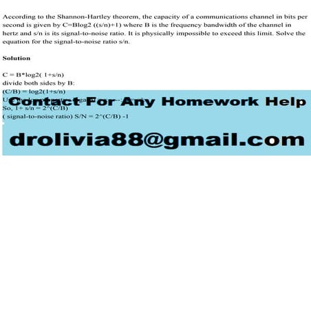 According to the Shannon-Hartley theorem, the capacity of a communic.pdf