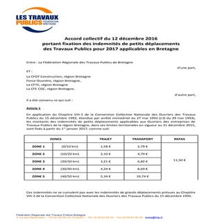 IDCC 1702 Accord sur les indemnités...
