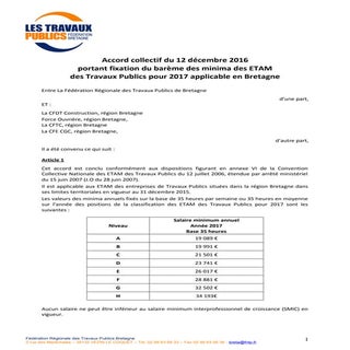  IDCC 2614 Accord fixant le barème ...