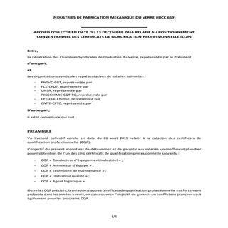 IDCC 669 Accord positionnement des ...