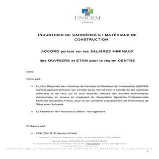 IDCC 87 et 135 Accord regional ouvr...