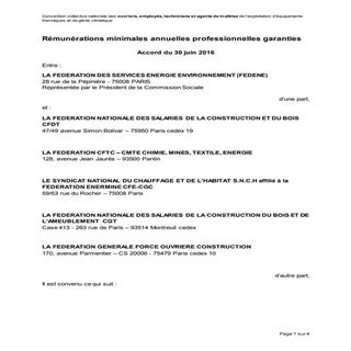 IDCC 998 Accord rémunérations minim...