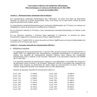 IDCC 1375 Accord salaire 2016