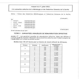 IDCC 930 Accord salaires 2016