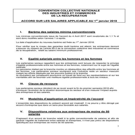 IDCC 637 Accord salaires 2018