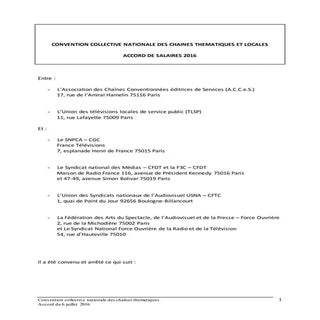 IDCC 2411 Accord salaires ac ce s 2016