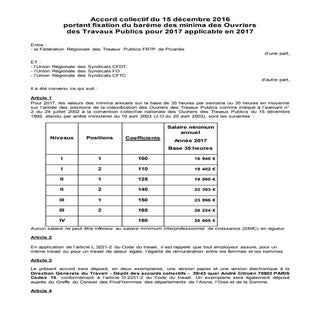 IDCC 1702 Accord salaires ouvriers ...