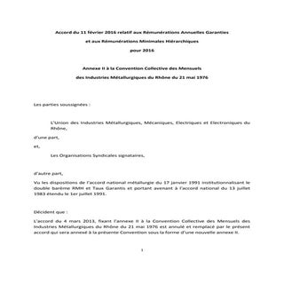 IDCC 878 Accord salaires relatif au...