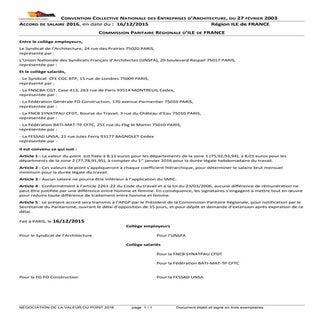 IDCC 2332 Accord salaires vp2016 idf