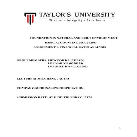 Account- Financial Ratio Analysis