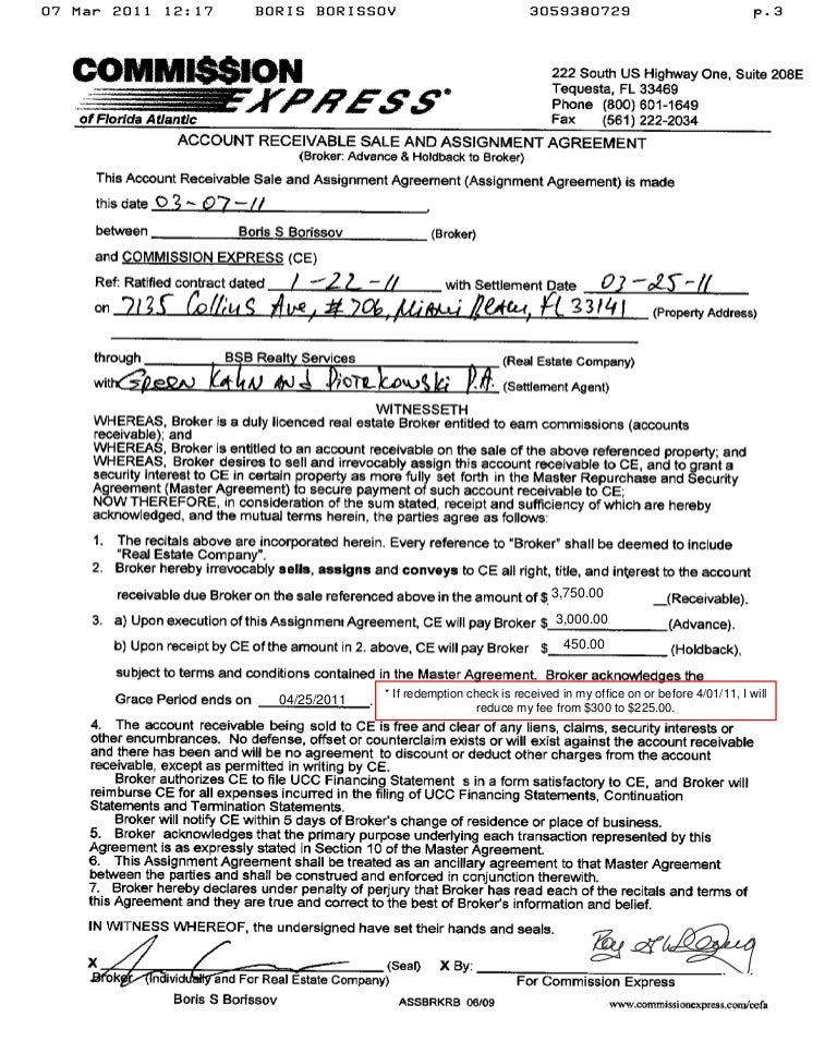 Account Receivable Sale Assignment Borissov