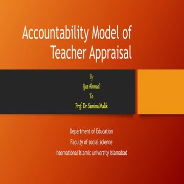 Accountability model of teacher appraisal