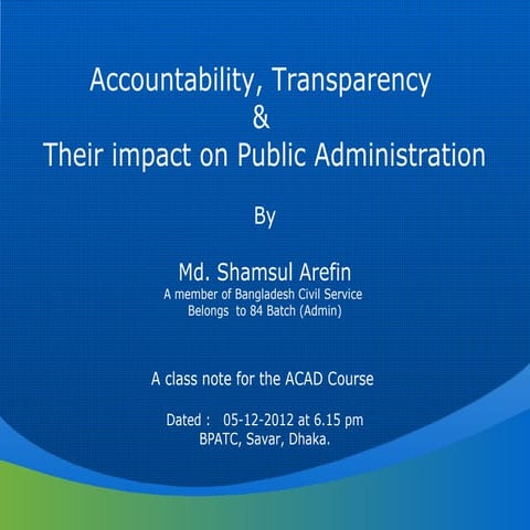 Accountability &amp; transparency 05 12-2012
