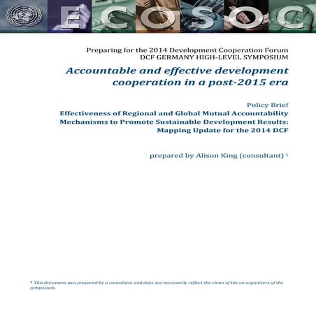 Accountable and effective development cooperation in a post 2015 era