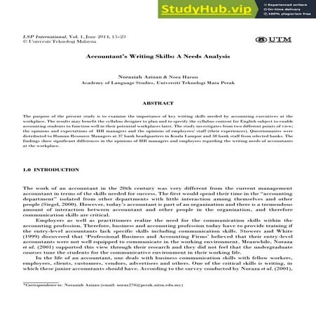 Accountant S Writing Skills A Needs Analysis | PDF