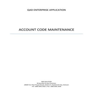 Account code maintenance