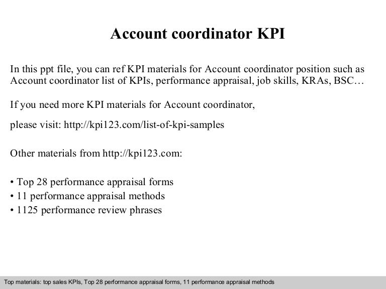 Account coordinator kpi