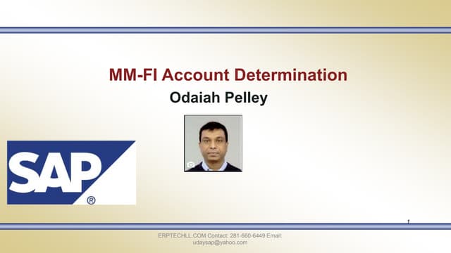 SAP Account determination MM-FI by Odaiah Pelley - 1