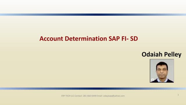 SAP Account determination SD-FI by odaiah pelley