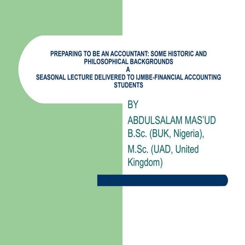 Preparing to become Professional Accountant in Nigeria