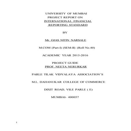 Project Report on IFRS