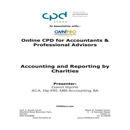 Accounting and Reporting by Charities