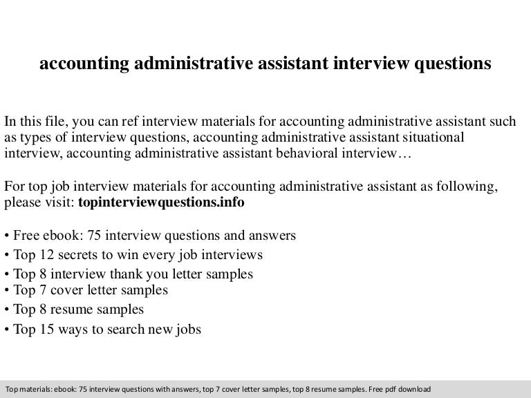 Accounting Administrative Assistant Interview Questions