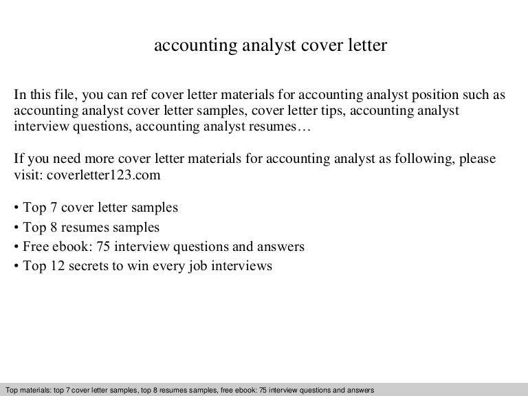 accounting analyst cover letter