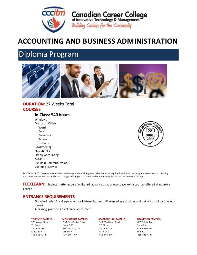 Canadian career College Accounting and business administration