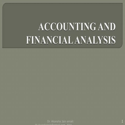 Accounting and financial analysis