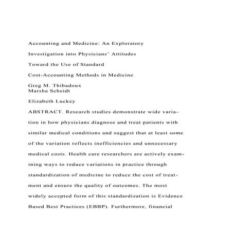 Accounting and Medicine An ExploratoryInvestigation into .docx