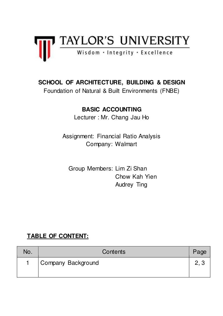Financial accounting group assignment