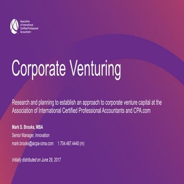 Corporate Venture Capital best practices from interviews and research