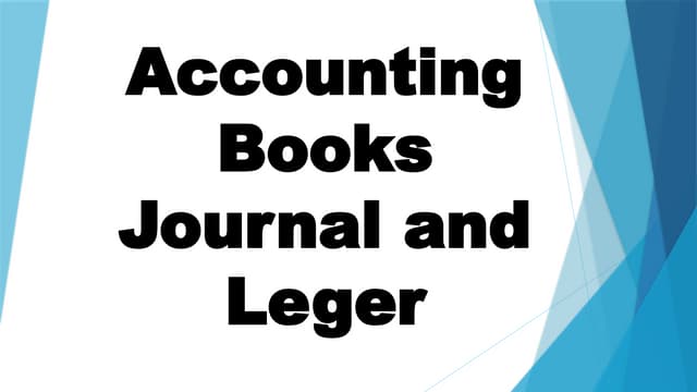 SECTION 3: BOOKS OF ORIGINAL ENTRY | PDF