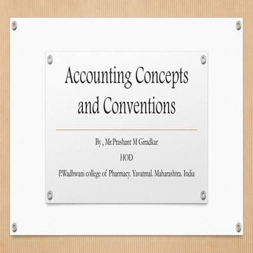 Accounting concept and conventions | PPTX