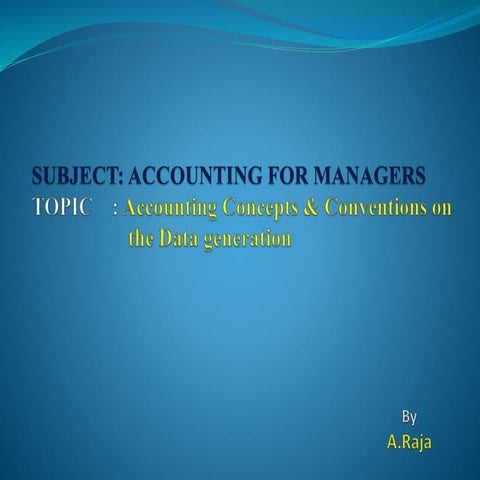 Accounting Concepts & Conventions | PPTX