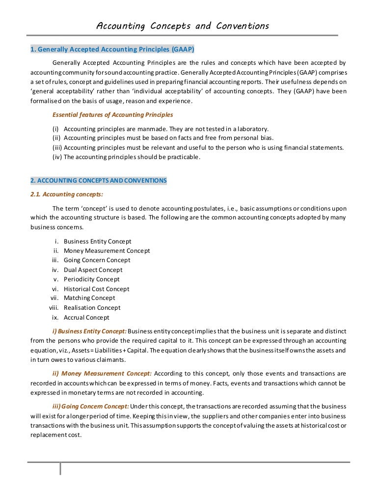 Accounting conventions