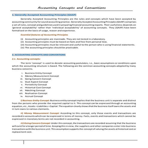 Accounting conventions