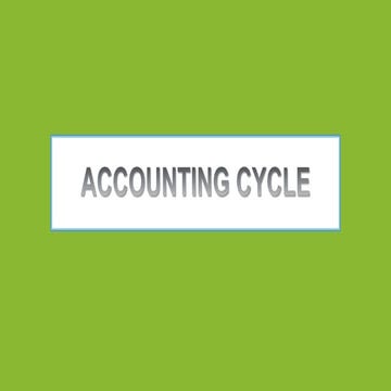 Accounting cycle in Accountancy