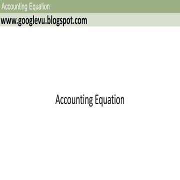 Accounting equation