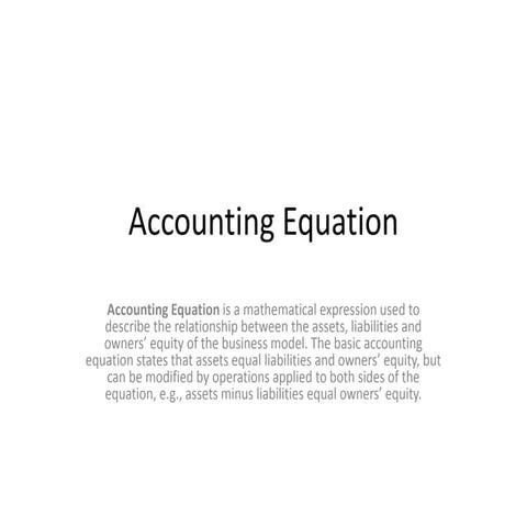 Accounting equation pptx | PPTX