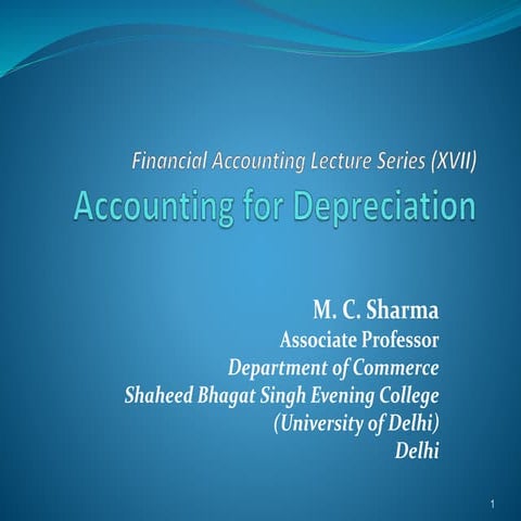 Accounting for depreciation 1