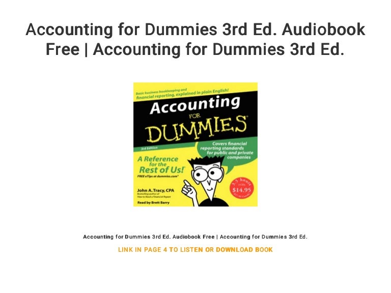 Accounting for Dummies 3rd Ed. Audiobook Free Accounting for Dummie…